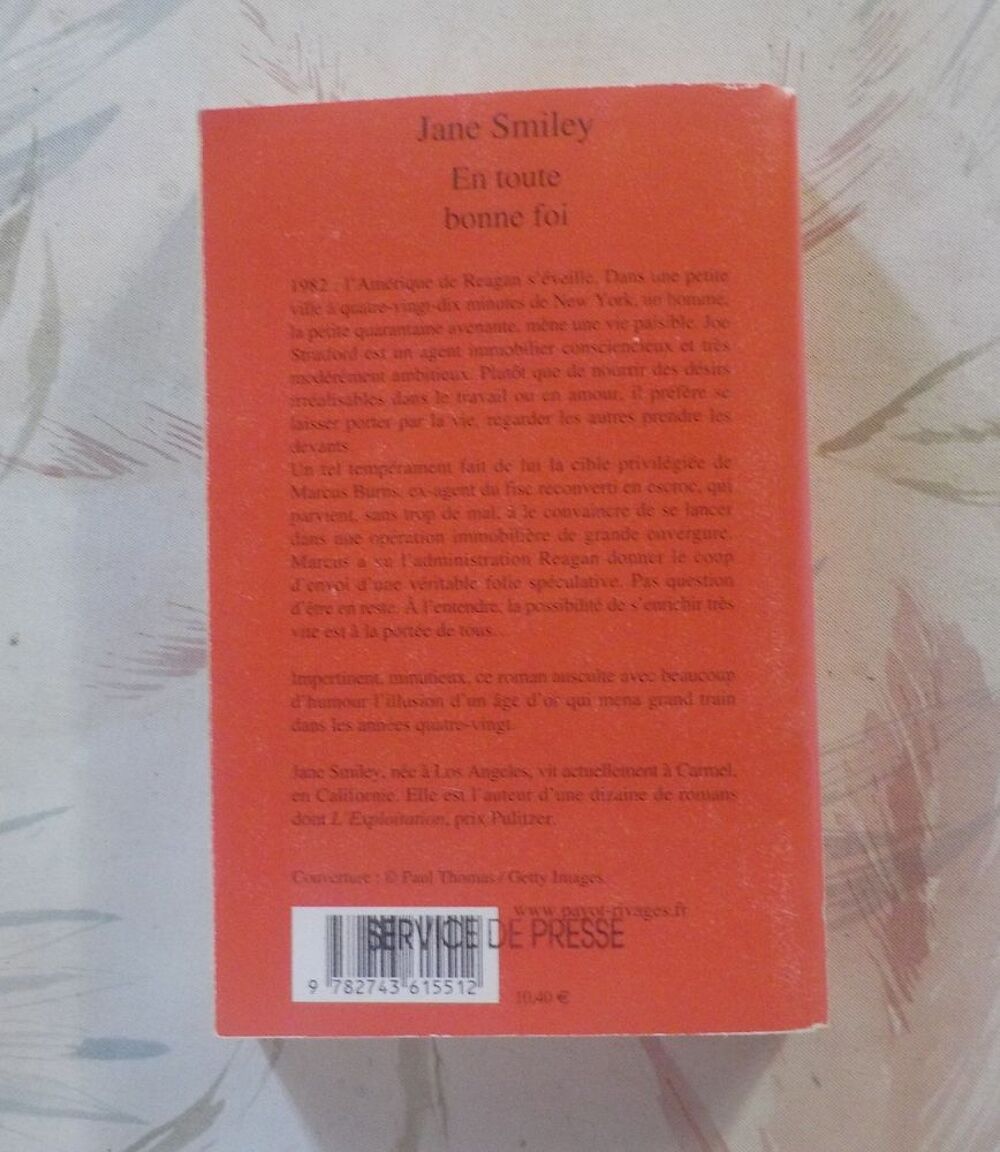 EN TOUTE BONNE FOI de Jane SMILEY Ed. Rivages Poche Livres et BD