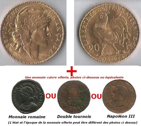 Monnaie or 1907 1030 Rennes (35)