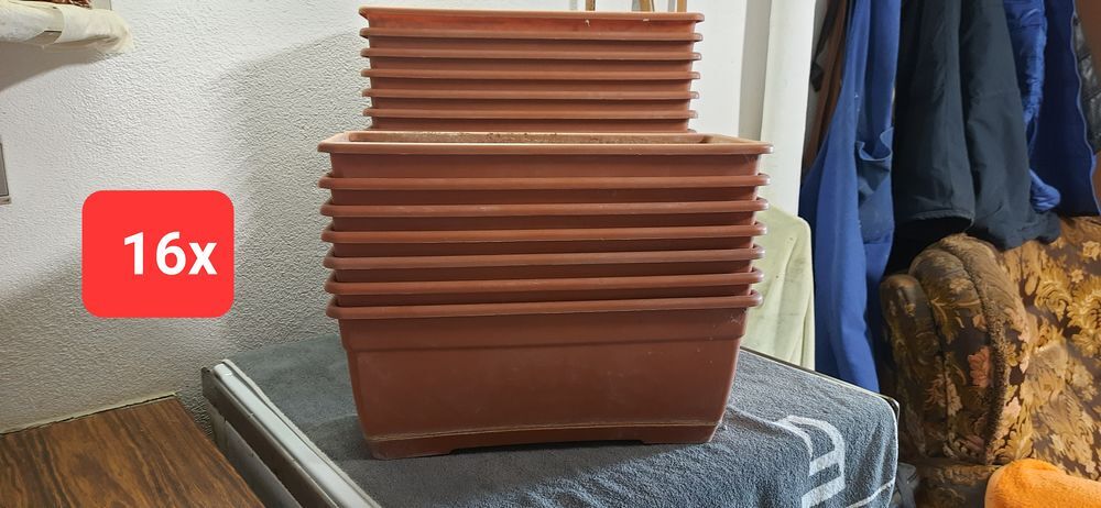Jardini&egrave;re rectangulaire avec soucoupe clips&eacute;e Jardin