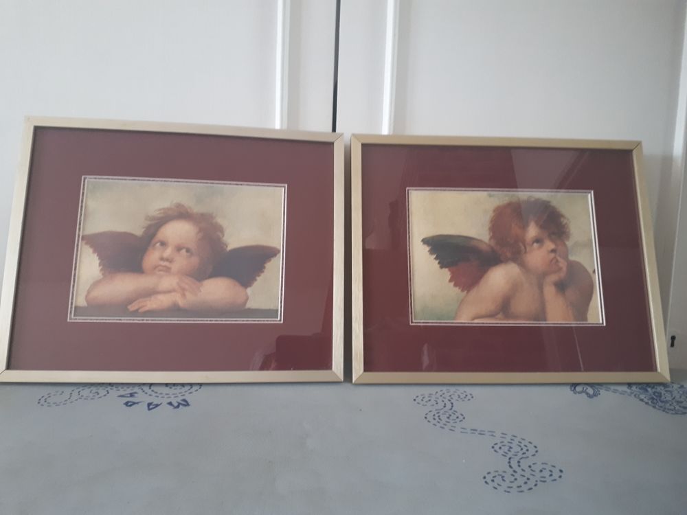 Tableaux deux anges de Rapha&euml;l - 25 euros pi&egrave;ce Dcoration