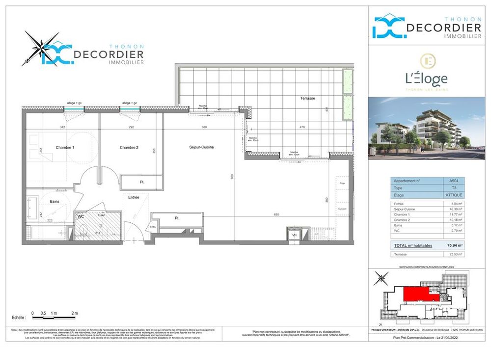 Vente Appartement À VENDRE  - APPARTEMENT T3 EN ATTIQUE - NEUF - THONON-LES-BAINS (74200) Thonon les bains