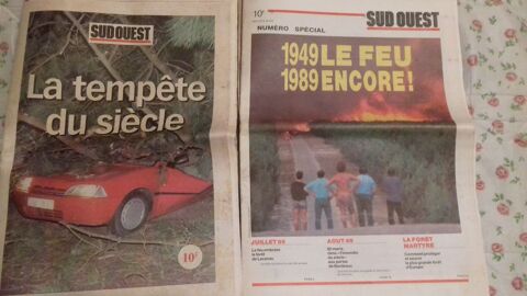 Journaux Sud Ouest évènements 1989 et 1999 Mérignac (33)