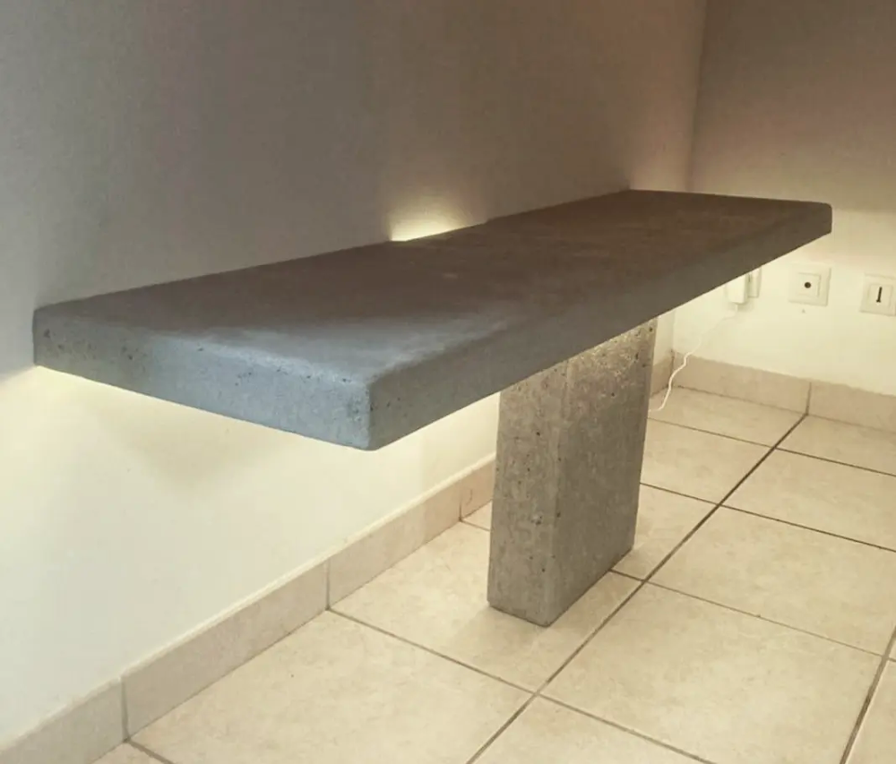 Meuble TV en b&eacute;ton avec LED Meubles