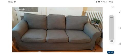 canap� 3 places ektorp 100 Bordeaux (33)