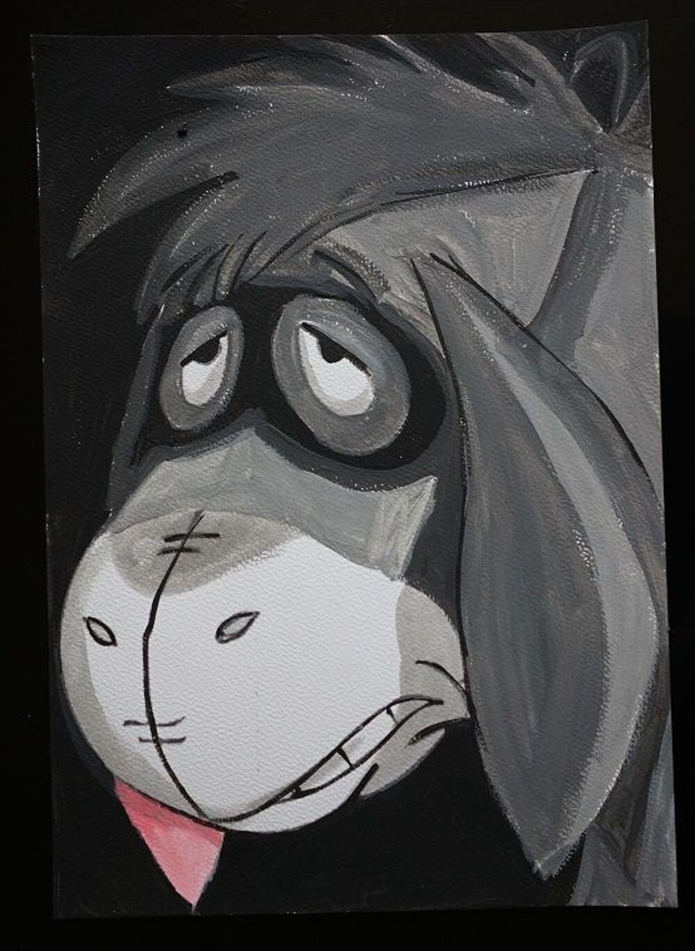 bl - peinture - bourriquet - winnie l'ourson - sur papier aq Décoration