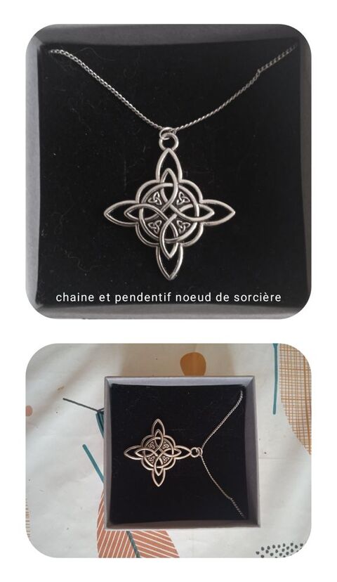 Chaine et pendentif noeud de sorci�re porte bonheur 10 Lamballe (22)