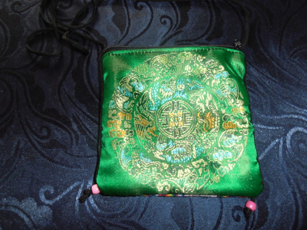 Sac satin vert (V3) Maroquinerie
