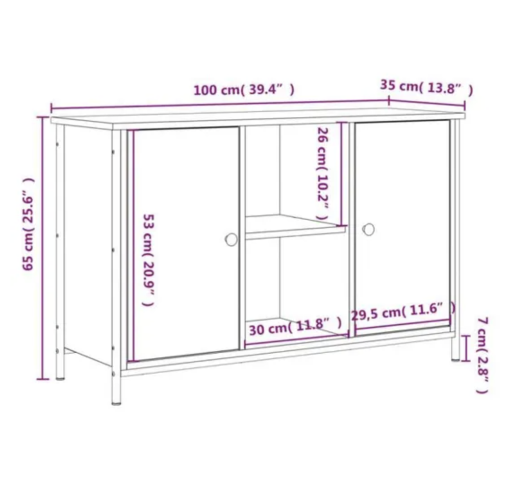 - Meuble TV noir 100x35x65 cm Meubles