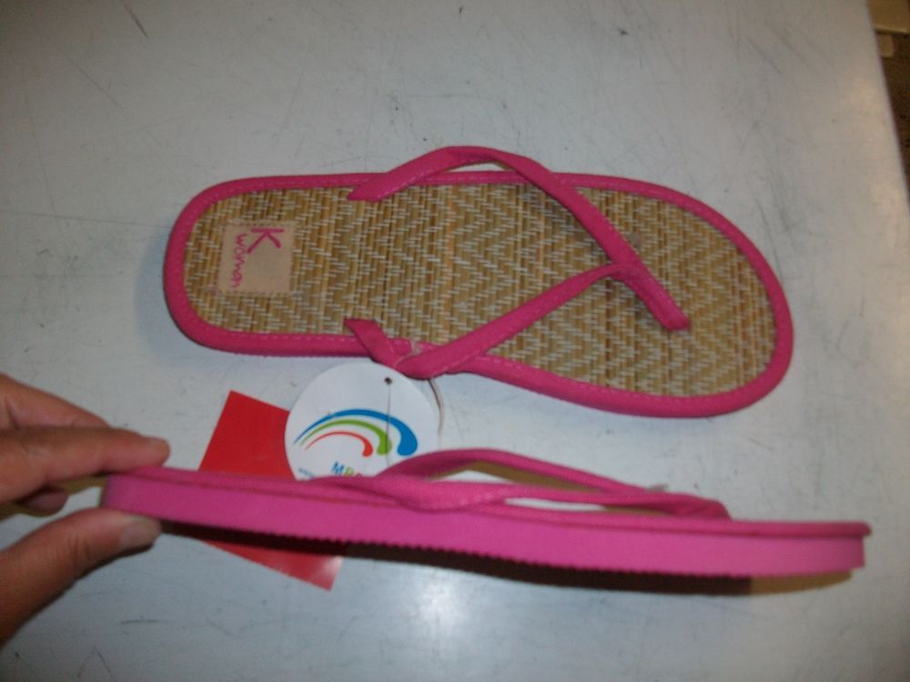 Tongs Blanc et Fuchsia pt 38-neuves Chaussures