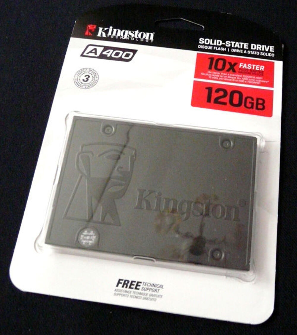 DISQUE SSD Marque KINGSTON 120 Go (A400) sous Blister neuf Matériel informatique