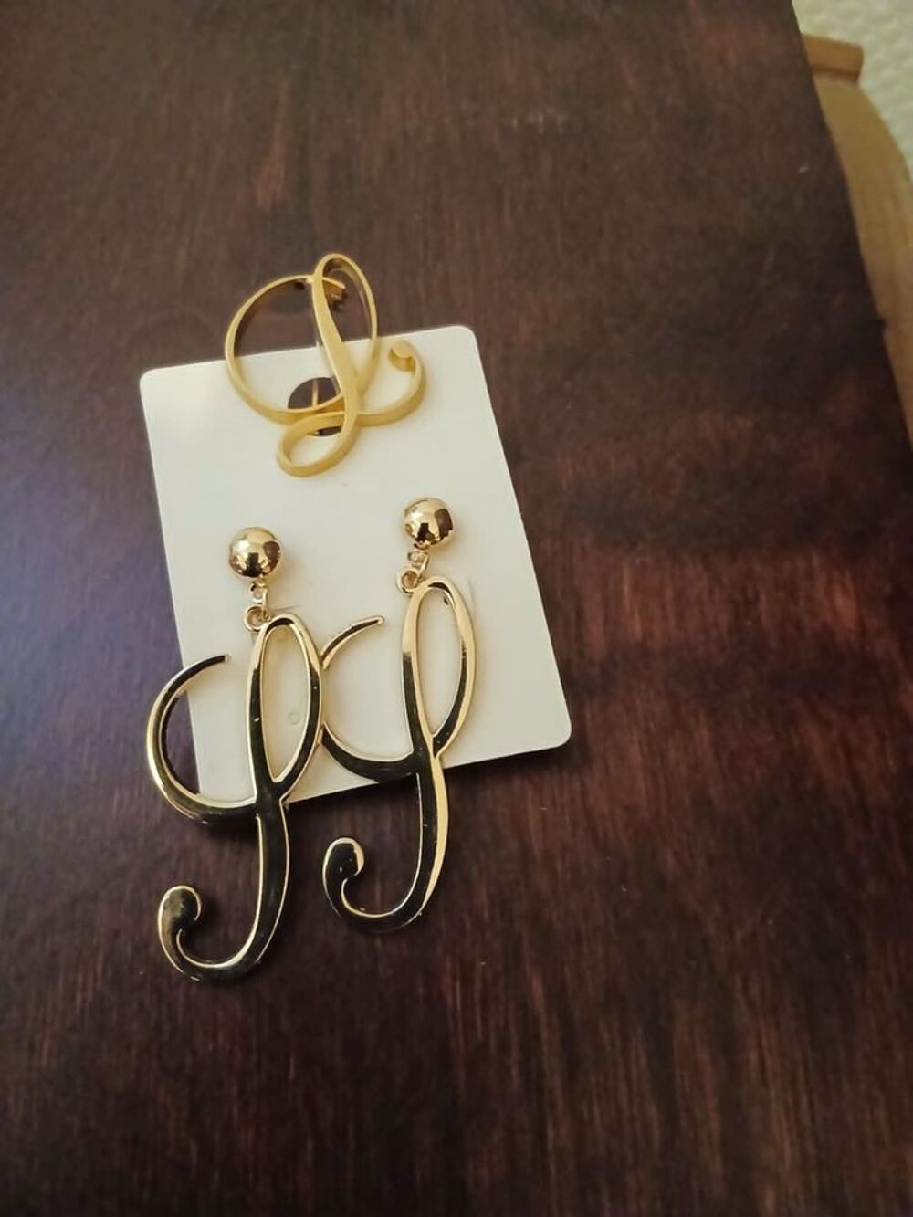  Boucles d'oreilles + broche lettre L N&deg; 1392 Bijoux et montres