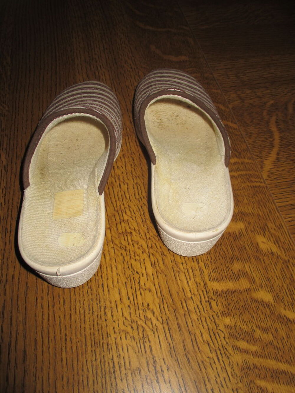 mules marron et belge pointure 37 port&eacute;es tr&egrave;s peu Chaussures