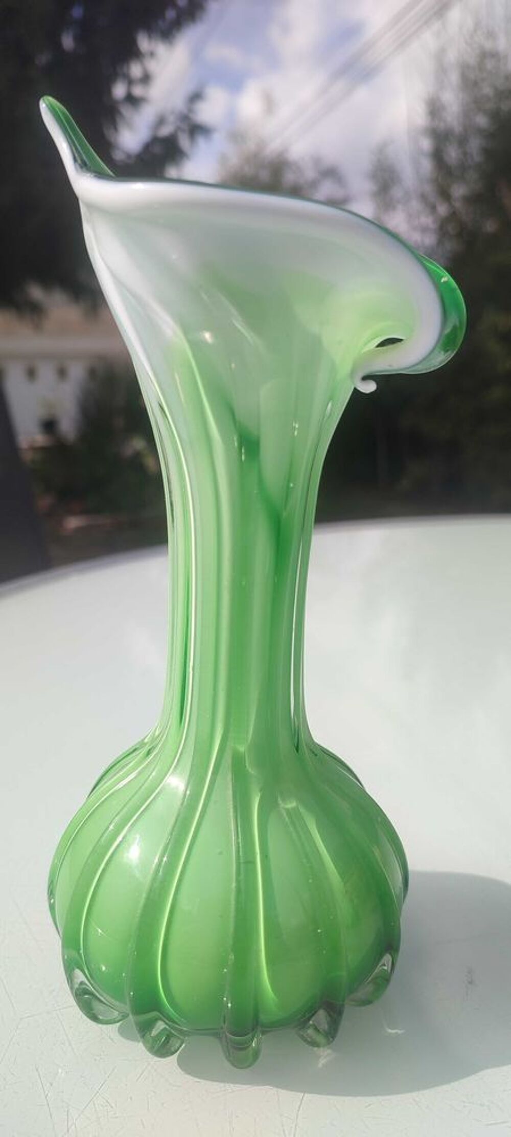 Paire de vases Murano Jack in the Pulpit verre souffl&eacute; 1970 