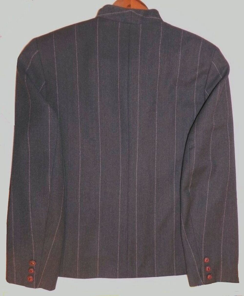 Veste ray&eacute;e, GRIS pure LAINE VIERGE Vêtements