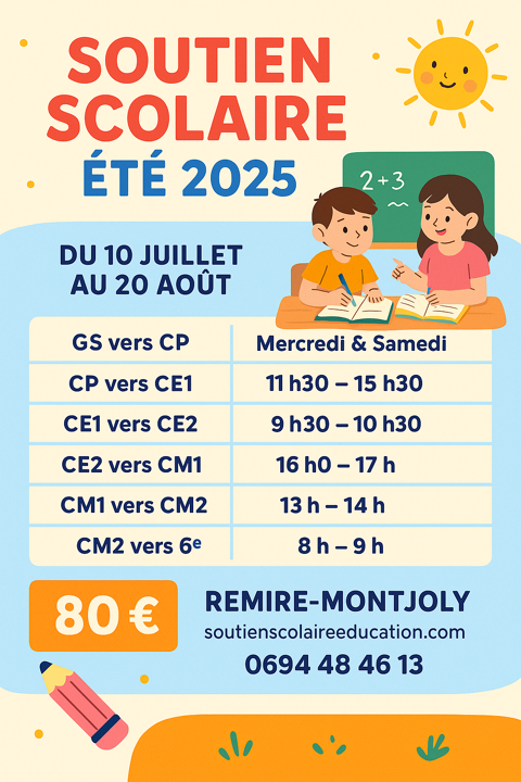 Stages de soutien scolaire ? Été 2025 0 97354 Remire-montjoly