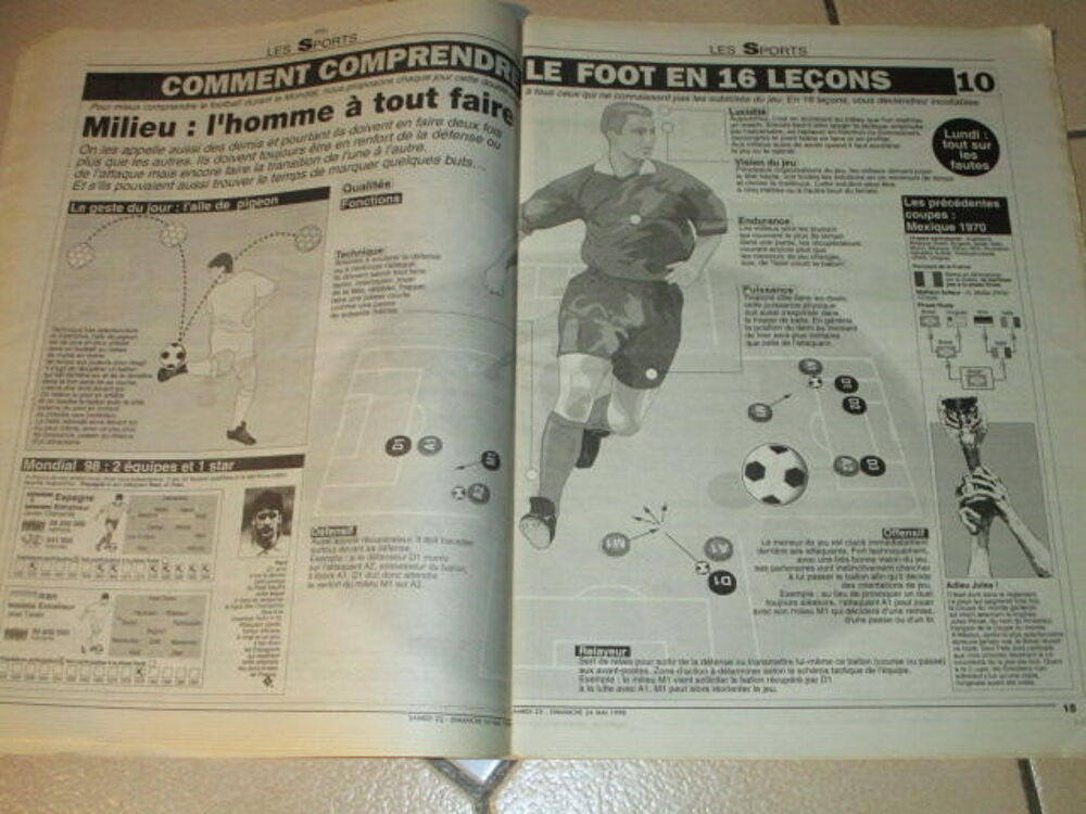 VIEUX JOURNAL PARISIEN MAI 1998 football "liste des 22" 
