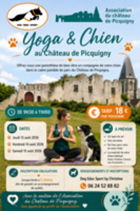   Yoga avec mon chien au Château de Picquigny 