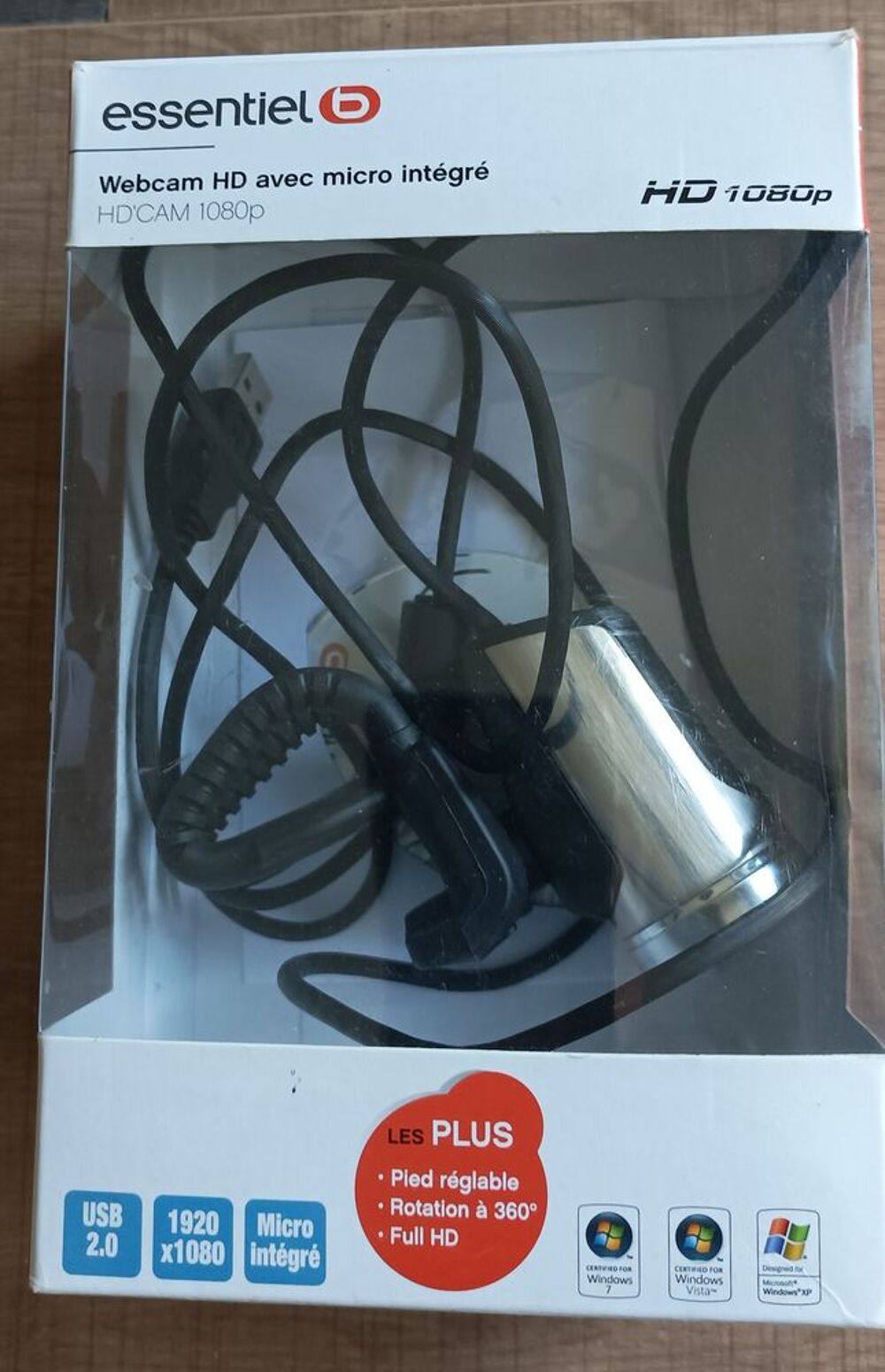 Webcam 1080p Essentiel avec micro int&eacute;gr&eacute; Photos/Video/TV