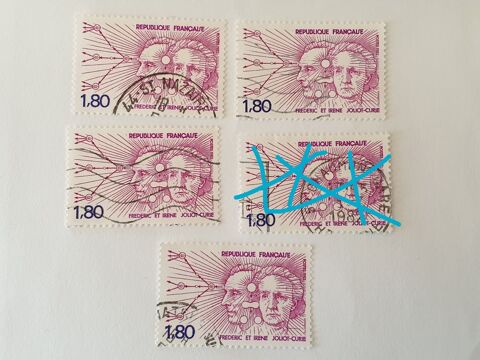Timbre France Frdric et Irne Joliot-Curie 1982 oblitrs 0 Marseille 9 (13)
