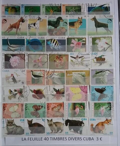 lot no 2  de 40 timbres de cuba 3 Maubeuge (59)
