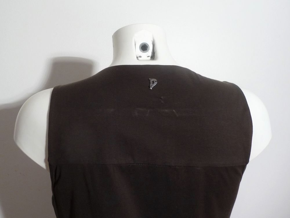 Tunique/ Top Marron en Soie et Coton sans manches- Dondup Vêtements