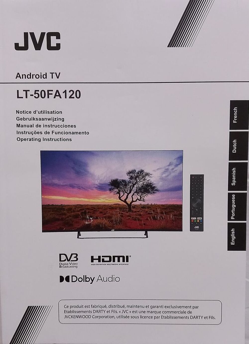 T&eacute;l&eacute;vision TV JVC 120cms tr&egrave;s bon &eacute;tat Electroménager