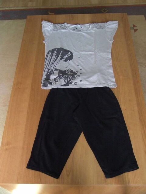 Pyjama 2 pièces, haut sans manches et corsaire, Gris et noir 2 Bagnolet (93)