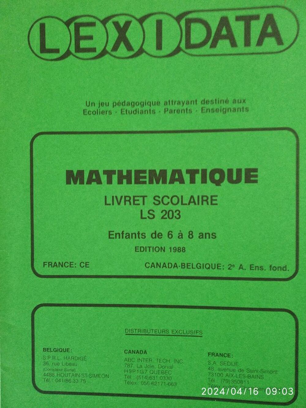 fiches LEXIDATA Pour mat&eacute;riel p&eacute;dagogique scolaire Livres et BD