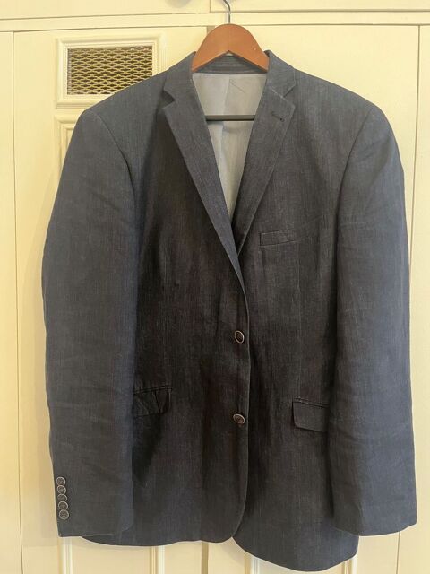 Jolie veste lin homme bleu marine 8 Le V�sinet (78)