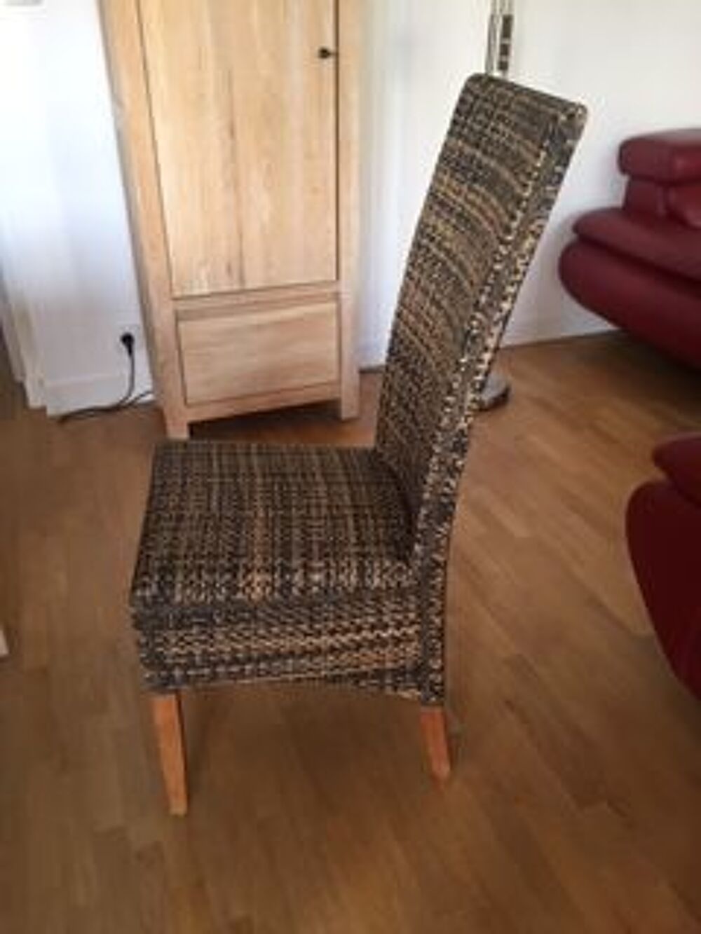 Chaise de salle &agrave; manger cabana loom pied teck H et H Meubles