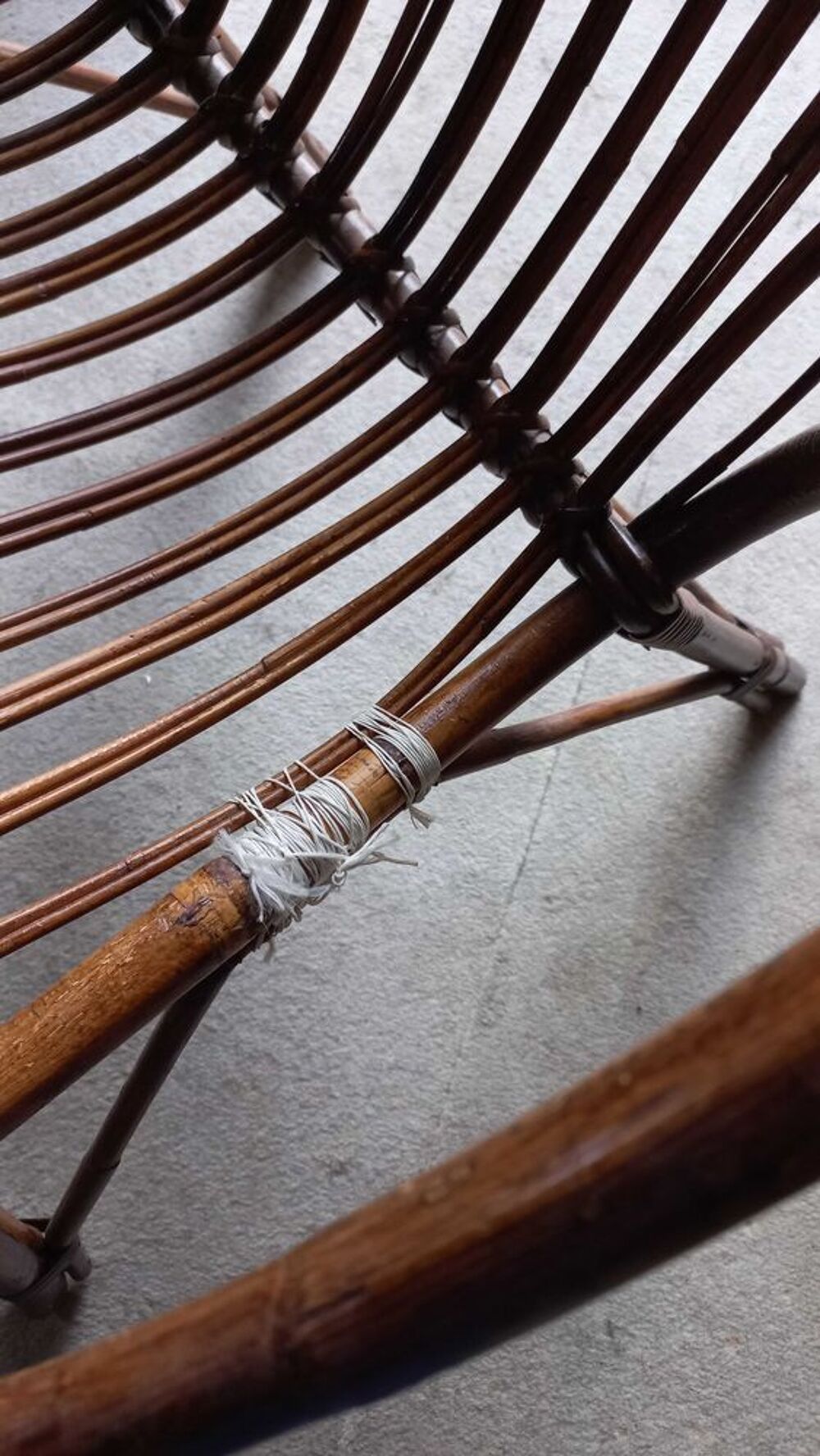 fauteuil en rotin vintage ann&eacute;es 80 Meubles