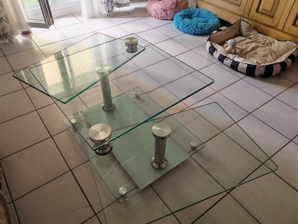 Table basse chateau d'ax 3 plateaux dont 2 pivotant Meubles