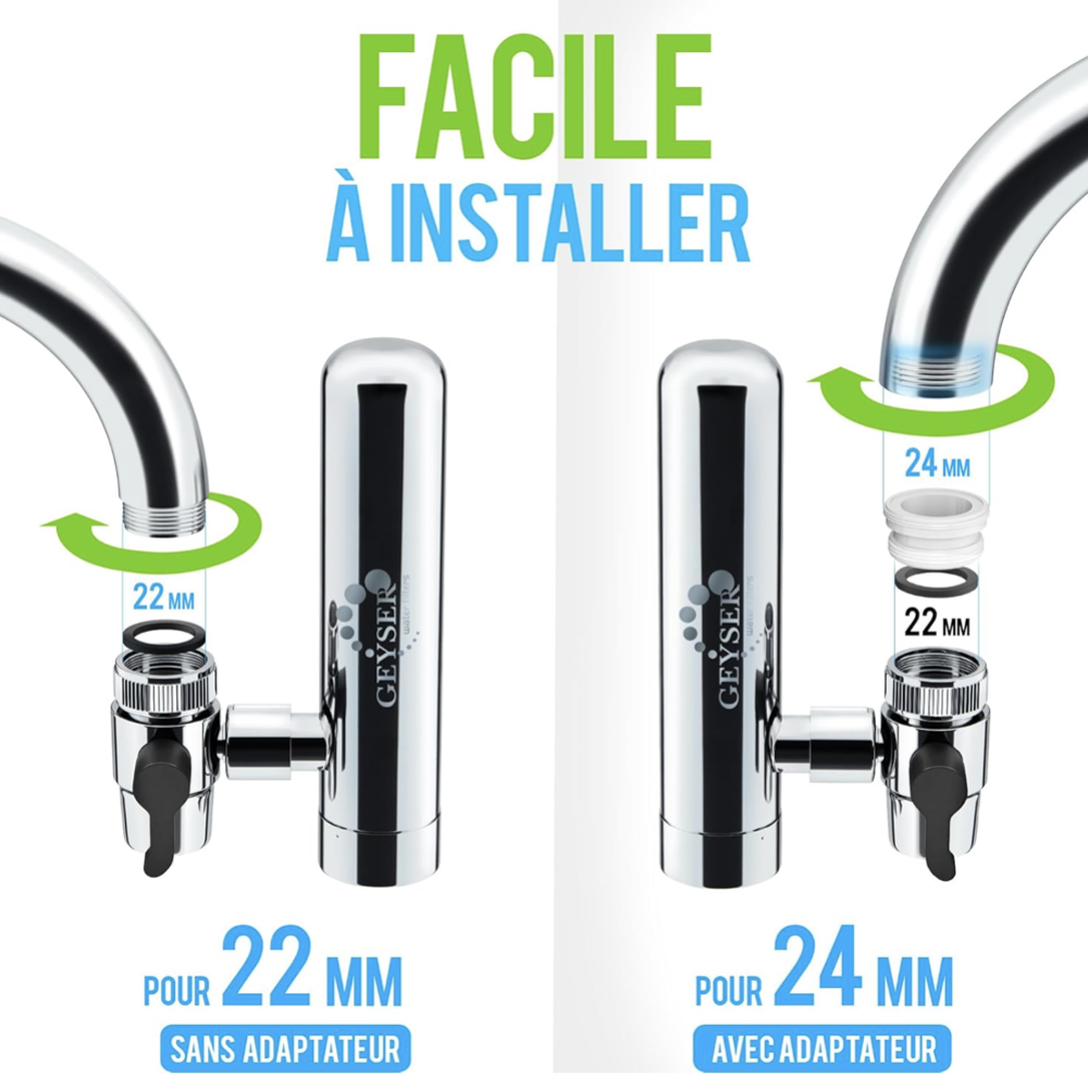 Filtre &agrave; Eau pour Robinet de Cuisine/Purificateur - GEYSER Cuisine