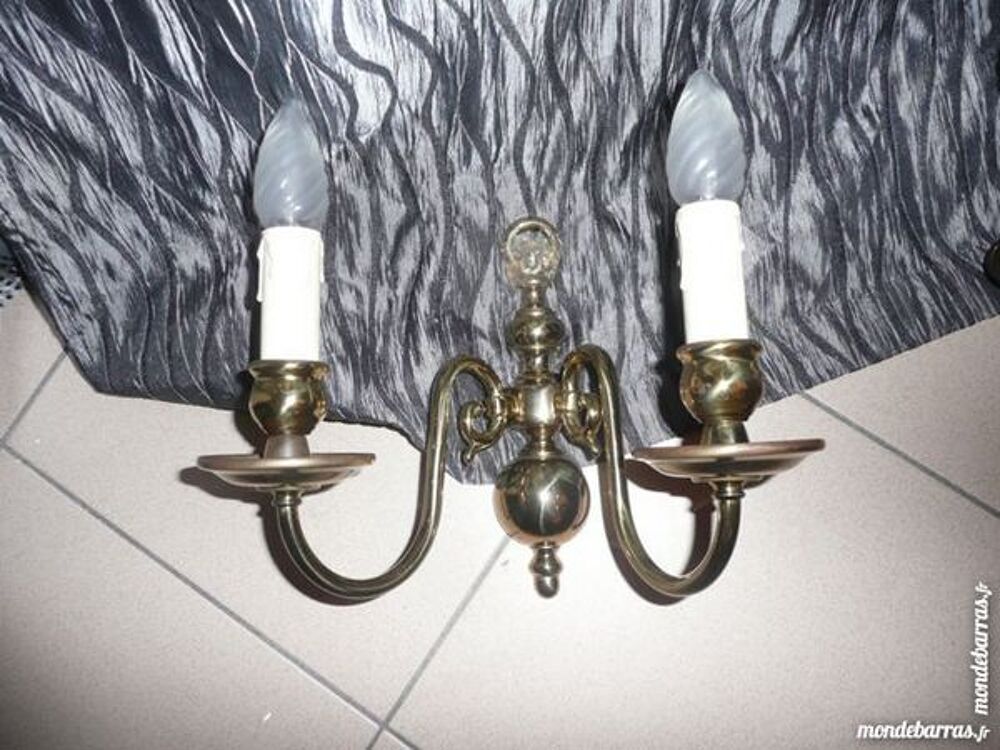 Lustre plafonnier ancien en Laiton, 6 branches Meubles