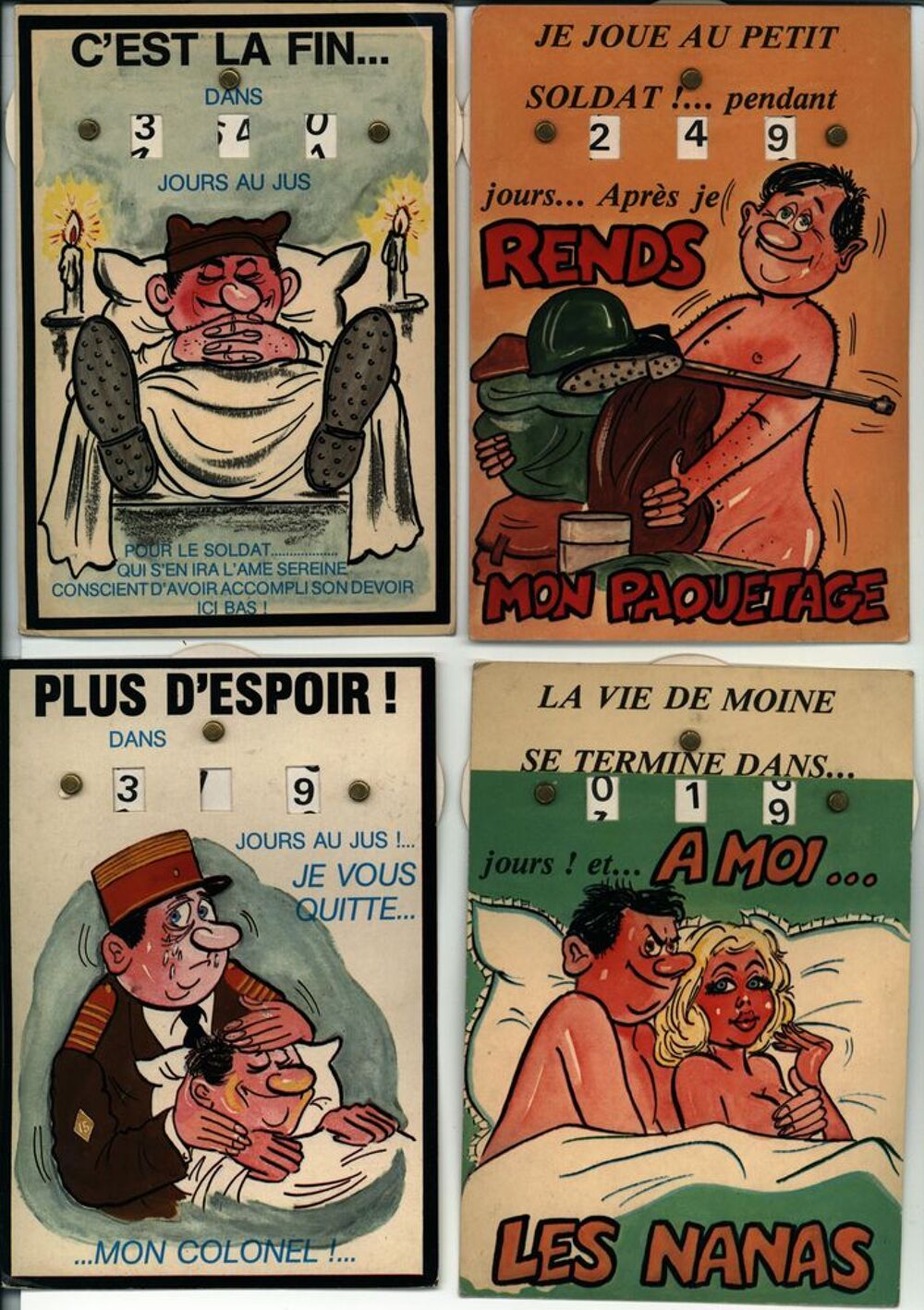 Lot de 10 cartes postales humoristiques anciennes
