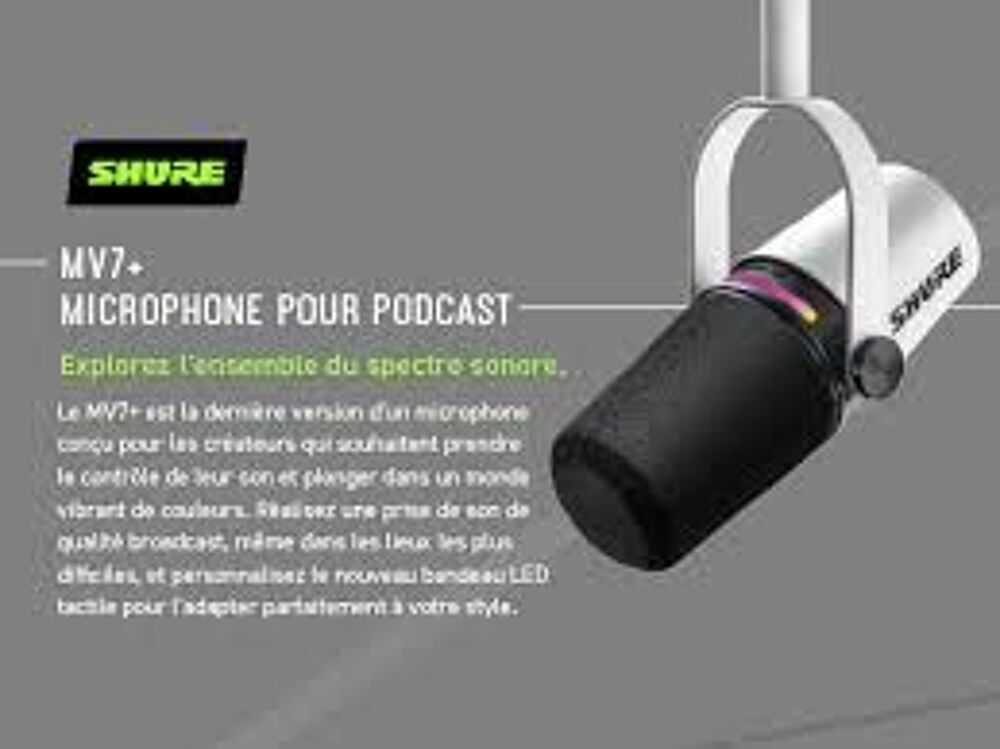 Micro shure mv7+ , neuf jamais utilis&eacute; Matériel informatique
