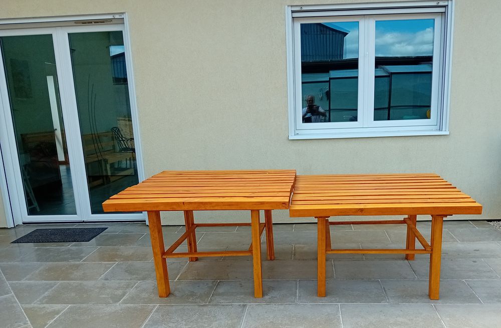 2 Bancs et 2 Tables Artisanaux Neufs Meubles