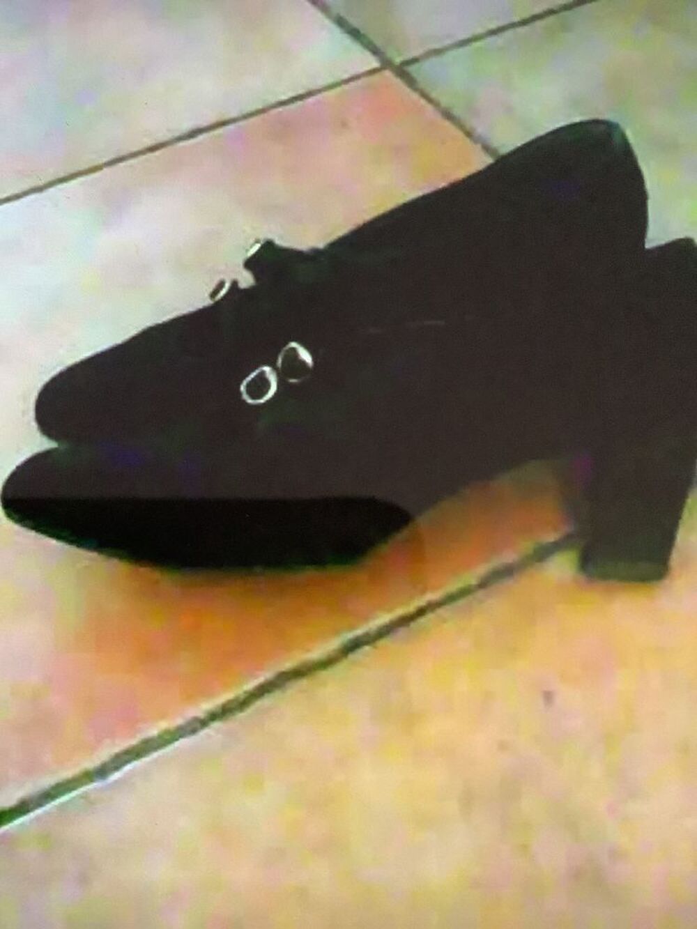 Un lot d'escarpins tout en cuir noir et l' autre en daim Chaussures