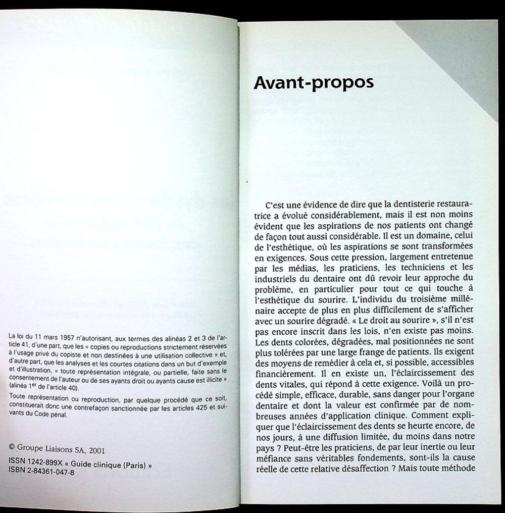 LES DYSCHROMIES DENTAIRES Eclaircissement-Blanchiment dents Livres et BD