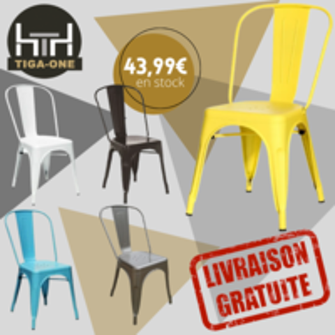   CHAISE METAL INDUSTRIELLE EN STOCK 