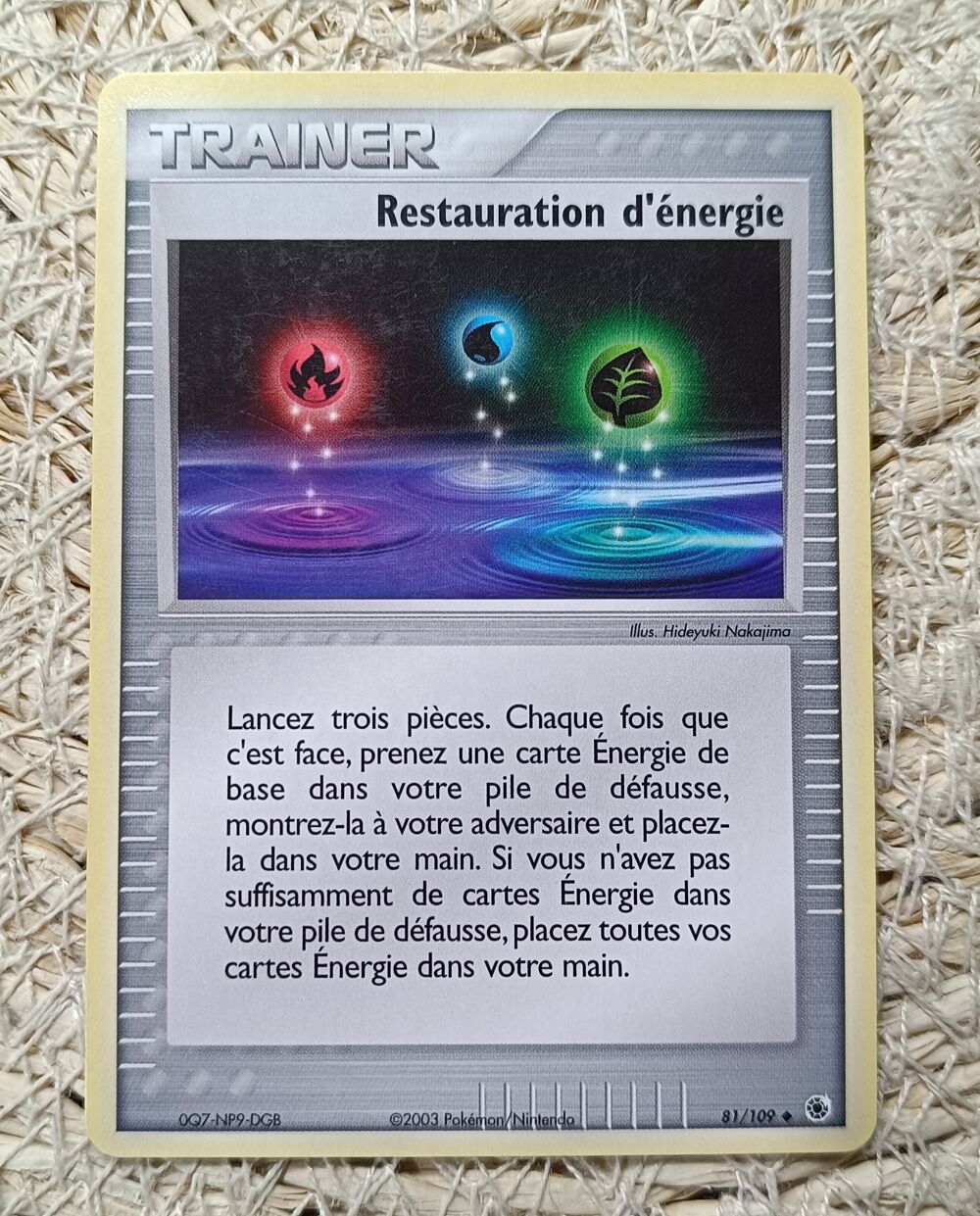 Carte Pok&eacute;mon - Restauration d'&eacute;nergie - 81/109 Jeux / jouets