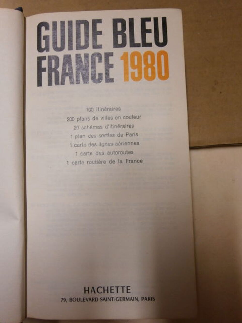 
Guide bleu FRANCE 1980 Edition Hachette 
