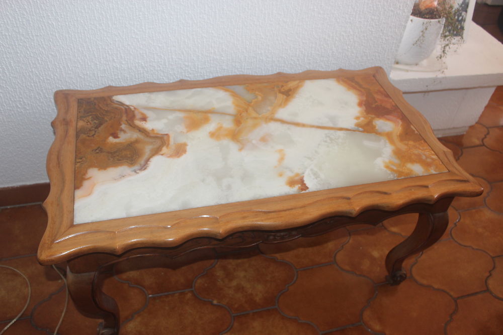 TABLE BASSE BOIS AVEC MARBRE Meubles