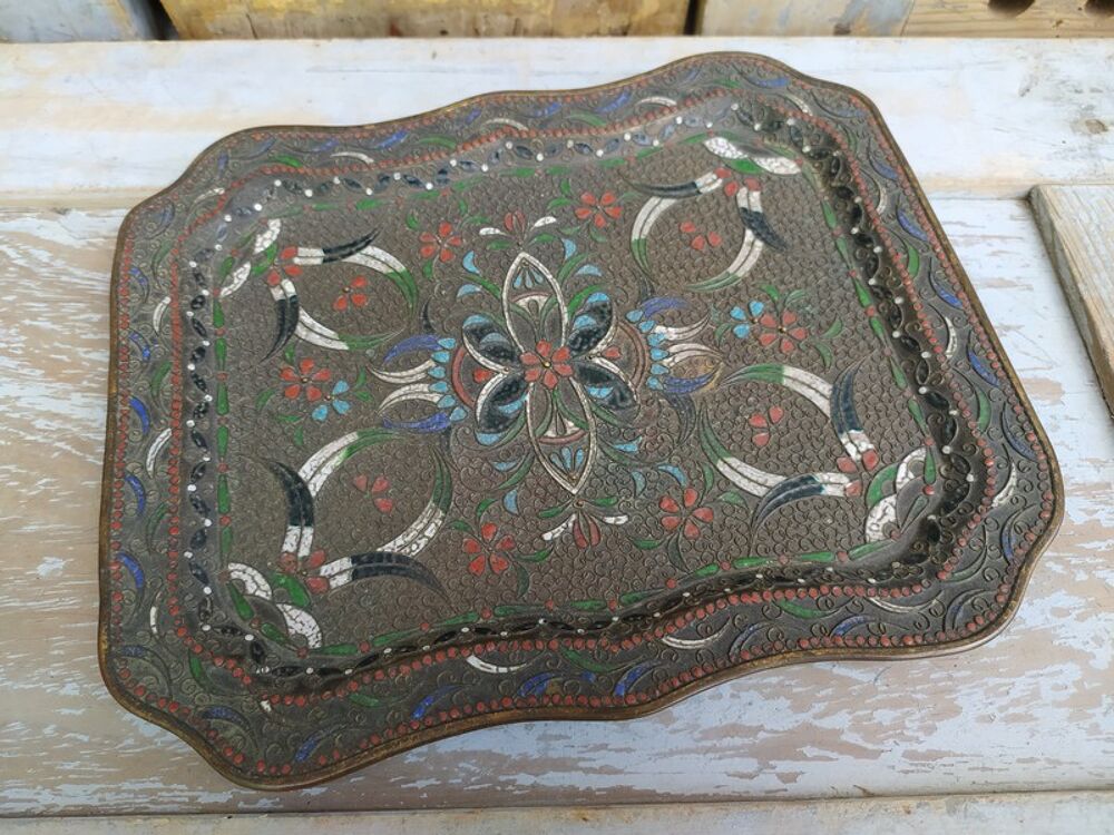Ancien Plateau &Eacute;mail Cloisonn&eacute; Russe Russian Enamel 