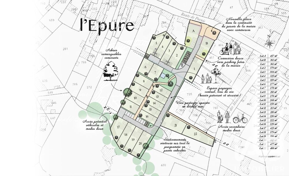 Vente Terrain Vente Terrain à bâtir 359 m&sup2; Chaumes-en-retz