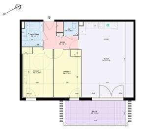  Appartement à vendre 3 pièces 74 m²