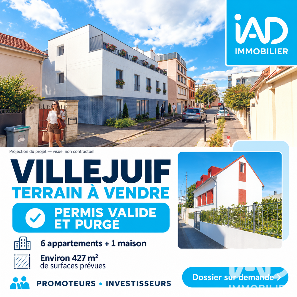 Vente Terrain Vente Terrain 647 m&sup2; Villejuif