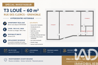  Appartement à vendre 3 pièces 60 m²