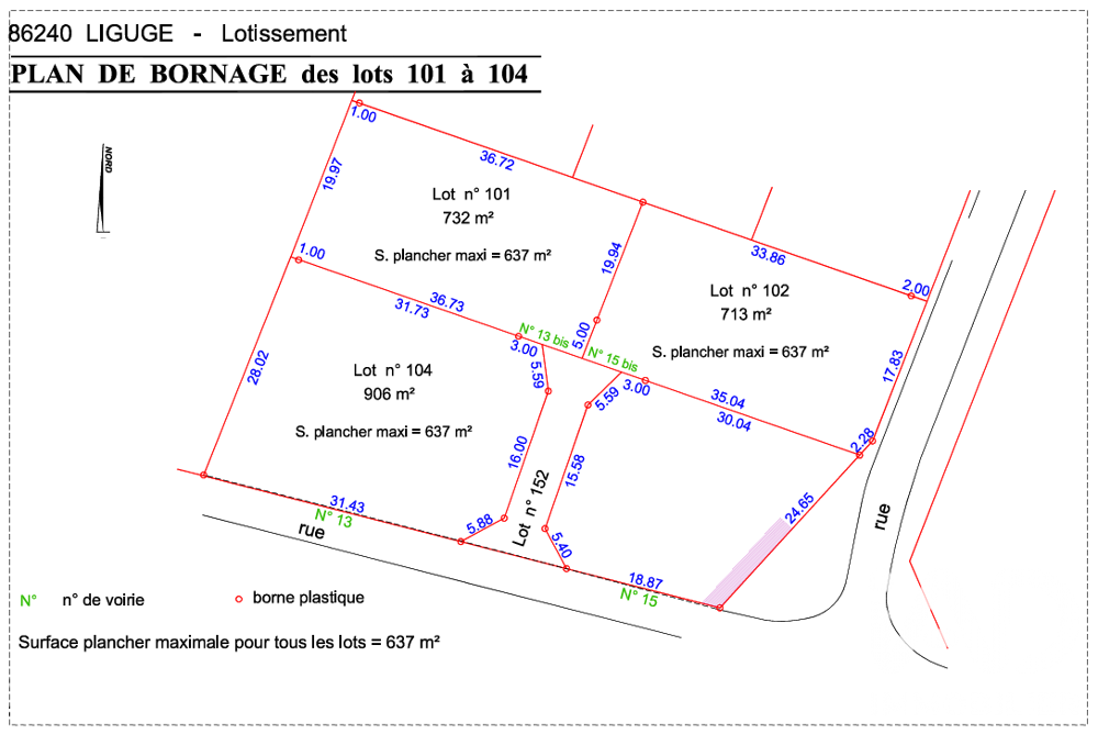 Vente Terrain Vente Terrain à bâtir 713 m&sup2; Ligugé