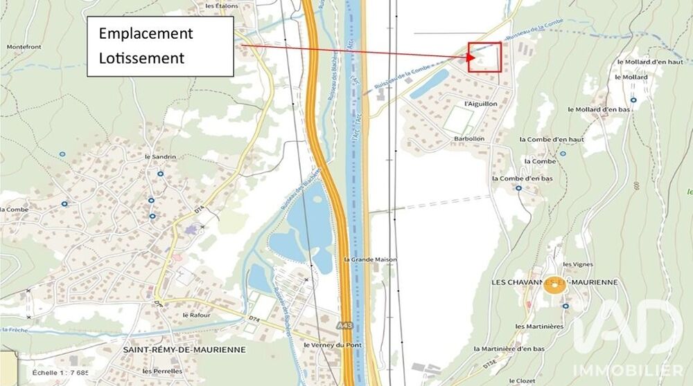Vente Terrain Vente Terrain à bâtir 605 m&sup2; Les chavannes-en-maurienne